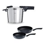 Fissler Vitaquick Glossy 6 Litre Düdüklü Tencere + Tava Set
