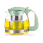 Nishev Renkli Süzgeçli Cam Demlik 700 ml – Fıstık Yeşili