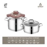 Amboss Ocean 4-6 Litre Matik Paslanmaz Çelik İndüksiyon Uyumlu Düdüklü Tencere Seti (Rose) - Görsel 2