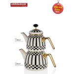 Kahramanlar Prime Cream Emaye Çaydanlık - Dayanıklı Isı Tutucu, 2,5 Litre - Görsel 3