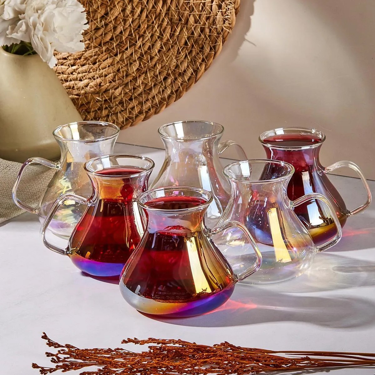 110000848232873.jpg Perotti Perotti ehl-I Keyf Luster 6'lı Çay Bardağı Seti 200 ml - Görsel 1