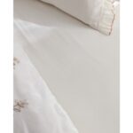 Madame Coco Perline Çift Kişilik  Pamuk Fırfırlı Nevresim Takımı - Ekru/bej - Görsel 5