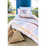 Altınbaşak  %100 Pamuk Tek Kişilik Complete Set Kapitoneli Nevresim Takımı Franco Sky