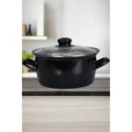 Pr Home Emaye Cam Kapaklı Kızartma Tenceresi 18 cm Siyah - Görsel 2