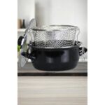 Pr Home Emaye Cam Kapaklı Kızartma Tenceresi 20 Cm Siyah