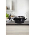Pr Home Emaye Cam Kapaklı Kızartma Tenceresi 18 cm Siyah - Görsel 3