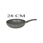 Mehtap Granit Wok Tava 28 cm Cam Kapaklı - Görsel 3