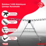 Asvera Elmas Serisi - Rainbow %100 Alüminyum Katlanabilir Kurutmalık Hafif Geniş Paslanmaz Askı Çözümü - Görsel 2