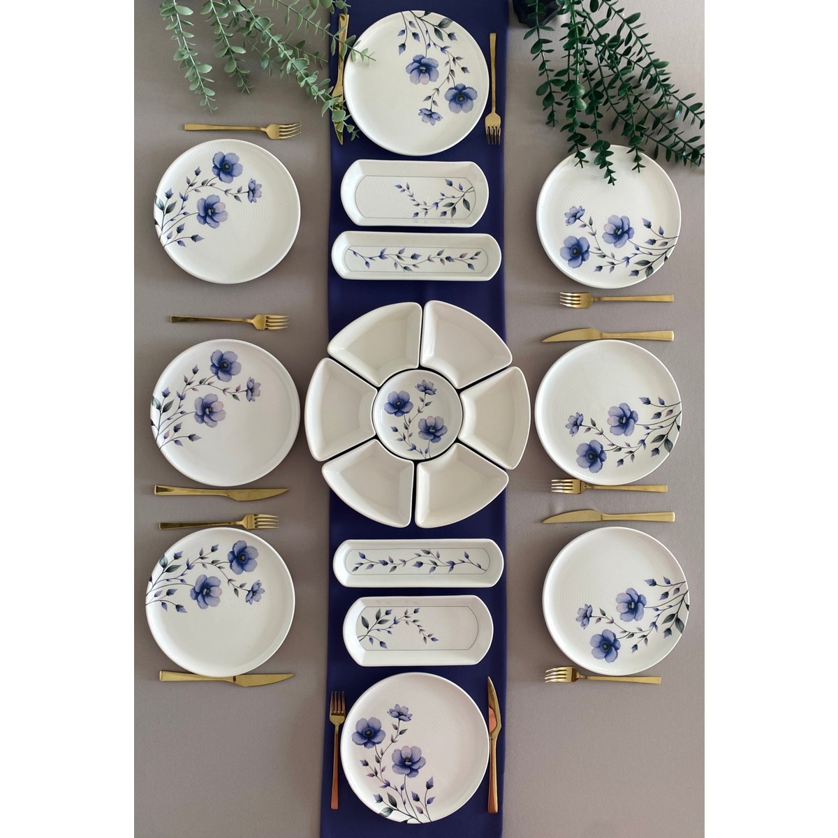 110000862216871.jpg Venüs Home Mor Menekşe 8 Kişilik 19 Parça Kahvaltı Takımı - Görsel 1