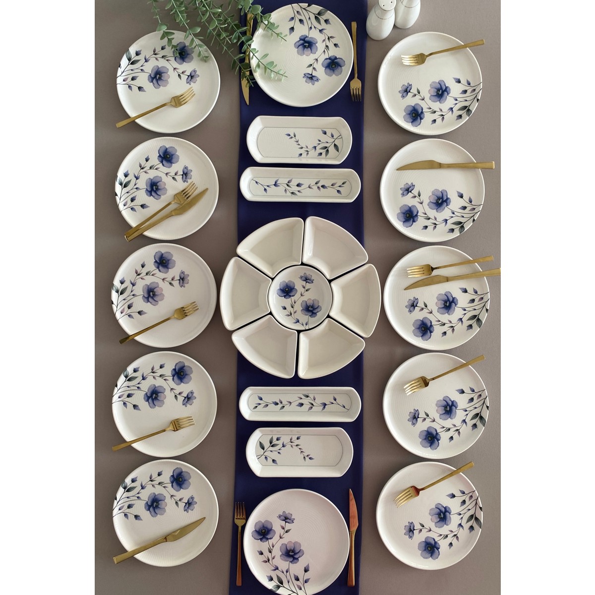 110000862241955.jpg Venüs Home Mor Menekşe 12 Kişilik 23 Parça Kahvaltı Takımı - Görsel 1