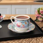 Porsima Rengin Altın Yaldızlı 6 Kişilik Fincan Seti 12 Parça Türk Kahvesi Takımı Kahve Fincanı 90 Cc - Görsel 4