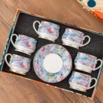 Porsima Rengin Altın Yaldızlı 6 Kişilik Fincan Seti 12 Parça Türk Kahvesi Takımı Kahve Fincanı 90 Cc - Görsel 3