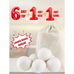 Wibego 6'lı Yün Keçe Kurutma Makinesi Topu ve Koku Seti Doğal Çamaşır Yumuşatıcı Kurutma Topu - Görsel 2