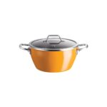 Madame Coco Titanyum Emaye Derin Tencere - Hardal - 22 Cm