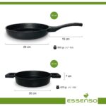 Essenso Granit Döküm Yeni Model 26 cm Tava 20 cm Sahan Silikon Tutacaklı Set - Görsel 3