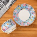 Porsima Rengin Altın Yaldızlı 6 Kişilik Fincan Seti 12 Parça Türk Kahvesi Takımı Kahve Fincanı 90 Cc