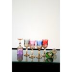 PLT Design Çift Renk Organik Boya 6'lı Kristal Ayaklı Kahve Yanı Su ve Meşrubat Bardağı Sunum Bardağı - Görsel 2