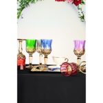 PLT Design Çift Renk Organik Boya 6'lı Kristal Ayaklı Kahve Yanı Su ve Meşrubat Bardağı Sunum Bardağı - Görsel 4