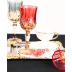 PLT Design Çift Renk Organik Boya 6'lı Kristal Ayaklı Kahve Yanı Su ve Meşrubat Bardağı Sunum Bardağı - Görsel 5