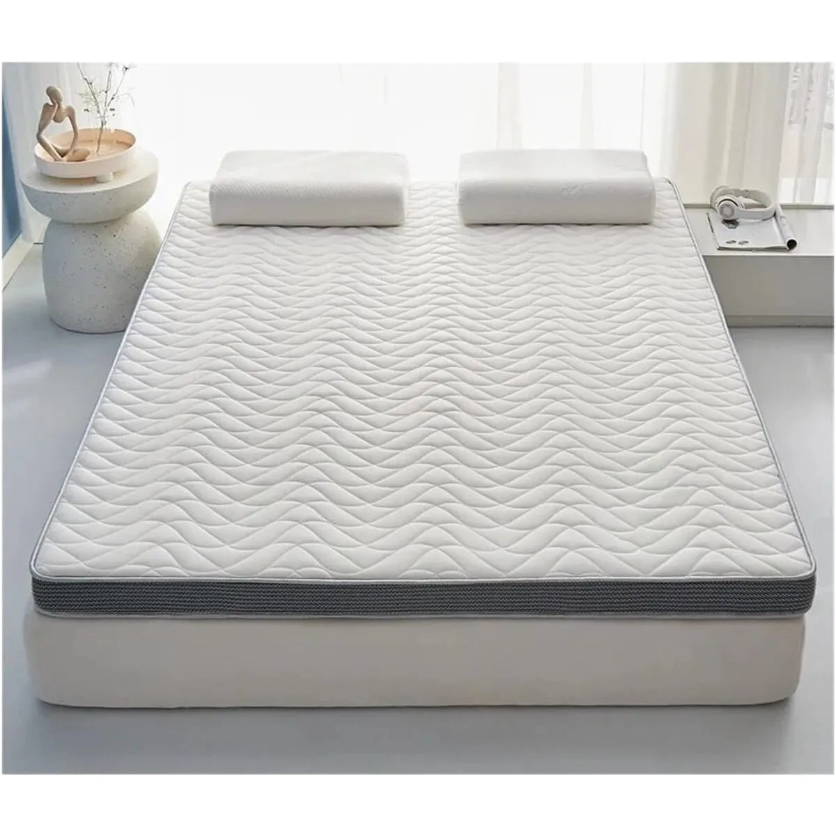 110000874911646.jpg Heyner Katlanabilir Tek Kişilik Cotton Yer Yatağı 10 cm Sünger Yatak Fonksiyonel 70 x 160 cm - Görsel 1