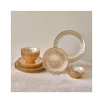 Karaca Shine 18 Parça 6 Kişilik Kahverengi Yaldızlı Opal Cam Şık Tasarımlı Yemek Takımı