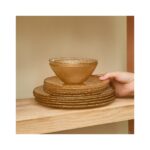 Karaca Shine 18 Parça 6 Kişilik Kahverengi Yaldızlı Opal Cam Şık Tasarımlı Yemek Takımı - Görsel 4