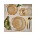 Karaca Shine 18 Parça 6 Kişilik Kahverengi Yaldızlı Opal Cam Şık Tasarımlı Yemek Takımı - Görsel 5