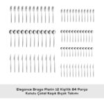 Karaca Elegance Braga Platin 12 Kişilik 84 Parça Çatal Kaşık Bıçak Takımı - Görsel 3