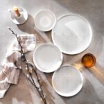 Schafer Dolce Yemek Takımı 24 Parça Gri Porselen 6 Kişilik Desenli Sofra Seti