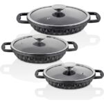 Taç Bella Cam Kapaklı 3 Lü Döküm Sahan Seti - Görsel 2