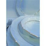 Porland Porselen 24 Parça 6 Kişilik Yemek Takımı-Yaldızlı