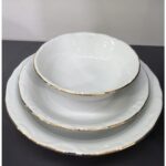 Porland Porselen Altın Yaldız 18 Parça 6 Kişilik Yemek Takımı