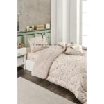 Yılmaz Tekstil Denizli Tek Kişilik Welsoft Yorgan Uyku Seti Lastikli Çarşaflı | Çeyiz Seti  | Çeyiz Takımı | Bej Yıldız