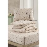 Yılmaz Tekstil Denizli Tek Kişilik Welsoft Yorgan Uyku Seti Lastikli Çarşaflı | Çeyiz Seti  | Çeyiz Takımı | Bej Yıldız - Görsel 2