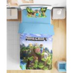 Erays Home Minecraft 3D Dijital Baskılı Tek Kişilik Nevresim Takımı Genç Nevresim Takımı