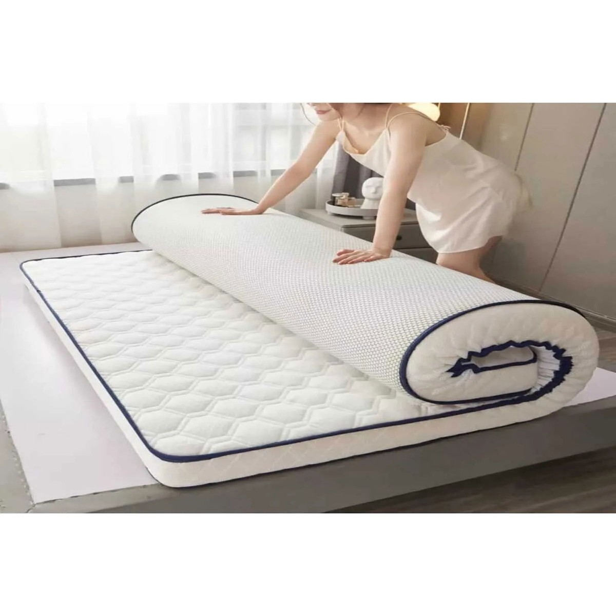 110000895918817.jpg Avocado Katlanır Taşınabilir Işlevsel 150X200 Cotton Yer Yatağı 10 cm - Görsel 1