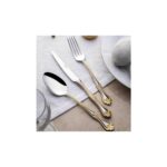 Nehir Lalezar Altın Sade 6 Kişilik 36 Parça Kutulu Çatal Kaşık Bıçak Takımı - Görsel 4