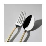 Nehir Lalezar Altın Sade 12 Kişilik 60 Parça Kutulu Çatal Kaşık Takımı - Görsel 2