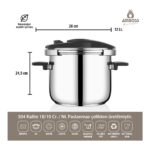 Amboss Enio Plus 12 Lt Matik Paslanmaz Çelik İndüksiyon Uyumlu Düdüklü Tencere - Görsel 2