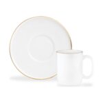 Madame Coco Lumora 6 Kişilik 12 Parça Kahve Fincan Takımı - Beyaz/gold - 100 ml