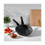 Nehir Siyah 2 Parça Alüminyum Döküm Granit Tava Takımı