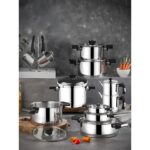 Cocinero Leon 1087 21 Parça Silindir Çelik Tencere Seti