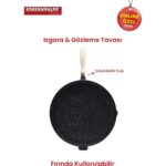 Kahramanlar Helegra Çift Taraflı Döküm 36 cm Siyah Yapışmaz Gözleme ve Bazlama Tavası Tek Parça - Görsel 4