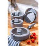 Acar Biogrey 9 Parça Pişir Sakla Tencere Seti