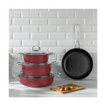 Nehir Galaxy Titanium Narçiçeği 7 Parça Tencere Seti