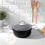 Nehir Titanium Siyah 20 Cm Derin Tencere