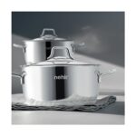 Nehir Silver Klasik 8 Parça Paslanmaz Çelik Tencere Seti - Görsel 3