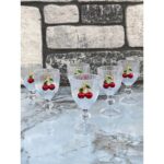 Yzhome 6'lı Kristal Cam Kahve Yanı Bardağı Kiraz Bardak Kirazlı 75 ml - Görsel 3
