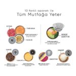 Karaca 10 Farklı Aparatlı Premium Mutfak Robotu Blender Seti, Doğrayıcı 2000W | 4 Kanatlı Bıçak  - Güçlü Performans, Onerous Tartı Hediye - Görsel 3