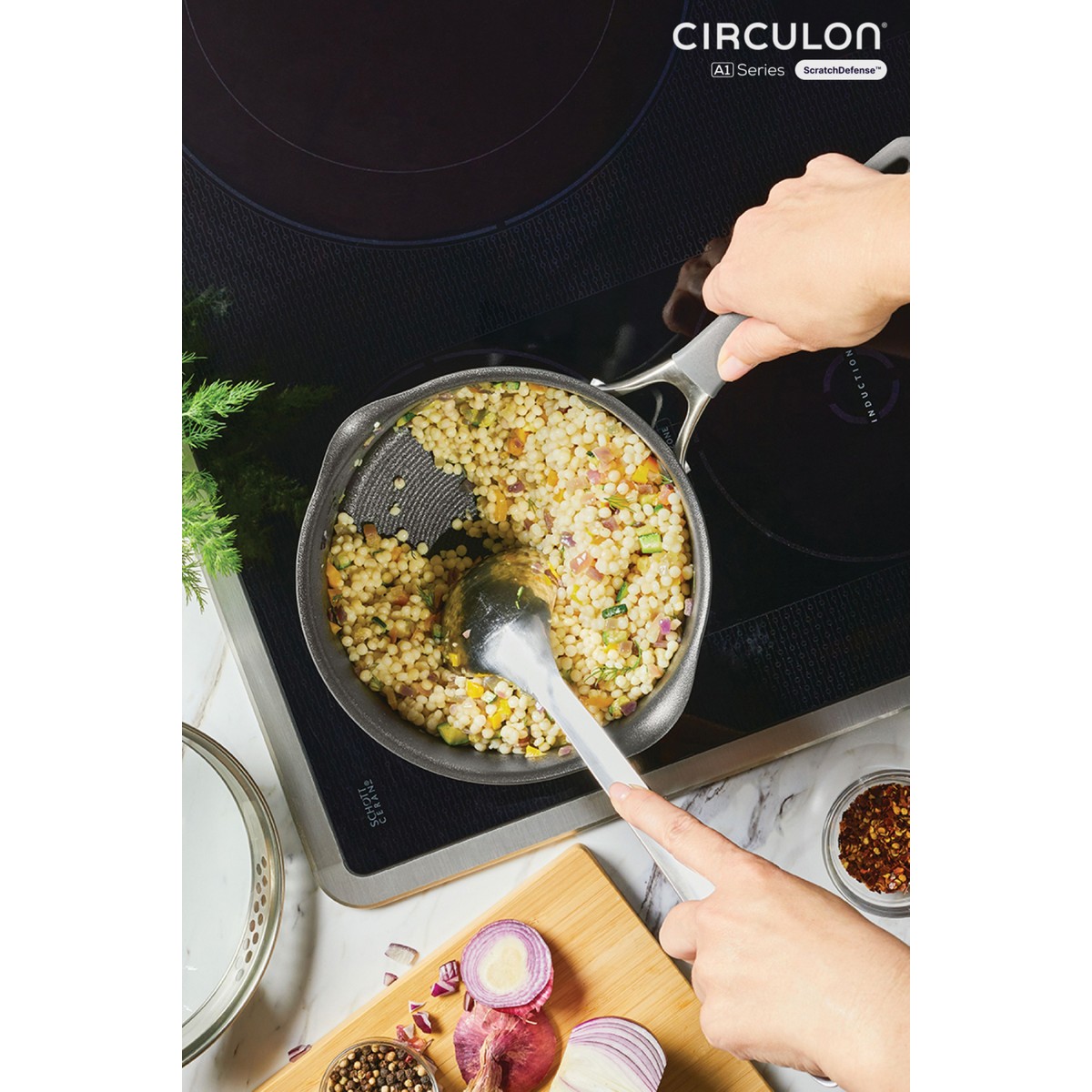 110000911614093.jpg Circulon 18 cm Kapaklı Sos Tenceresi - Görsel 1